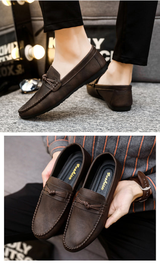Zapatos Casuales de Cuero Estilo Coreano para Hombre con Suela Suave - Image 9