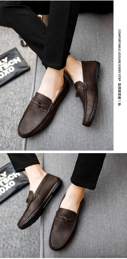Zapatos Casuales de Cuero Estilo Coreano para Hombre con Suela Suave - Image 11