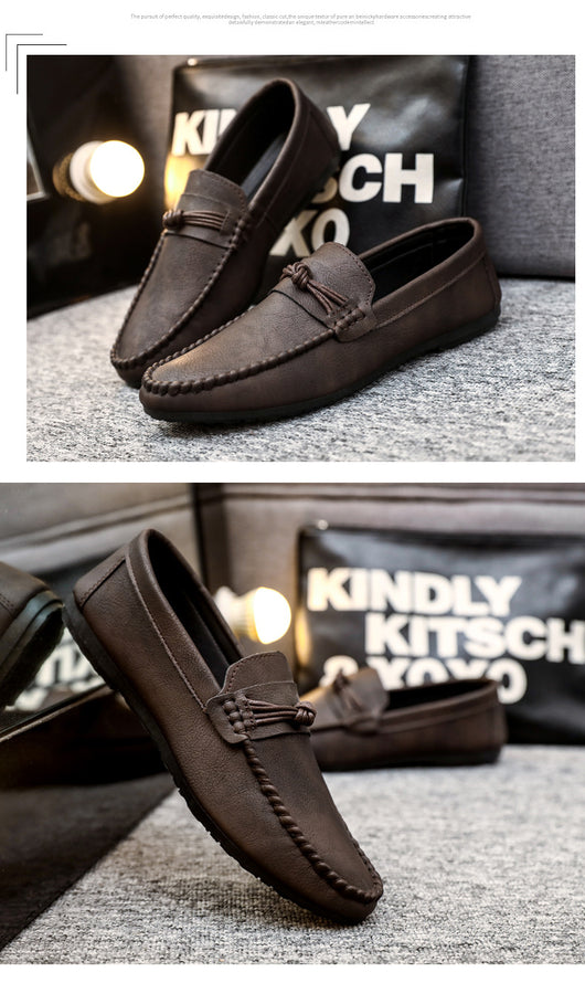 Zapatos Casuales de Cuero Estilo Coreano para Hombre con Suela Suave - Image 13