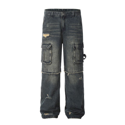 Pantalones Cargo Rotos Estilo Punk para Hombre - Image 7
