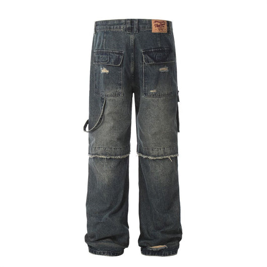 Pantalones Cargo Rotos Estilo Punk para Hombre - Image 12