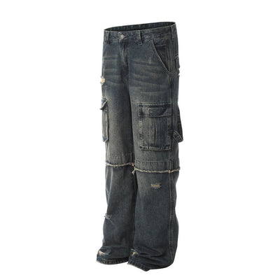 Pantalones Cargo Rotos Estilo Punk para Hombre - Image 14
