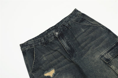 Pantalones Cargo Rotos Estilo Punk para Hombre - Image 15