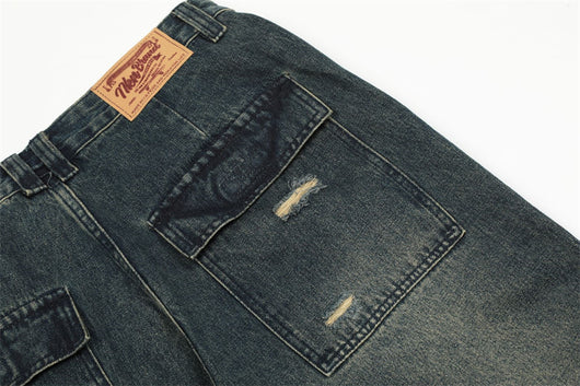 Pantalones Cargo Rotos Estilo Punk para Hombre - Image 16