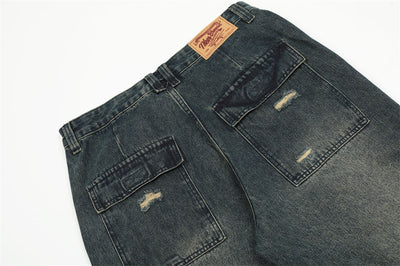 Pantalones Cargo Rotos Estilo Punk para Hombre - Image 17