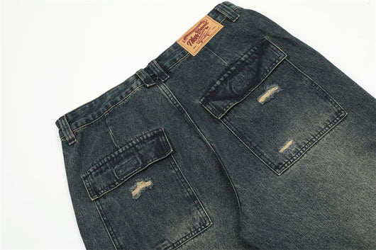 Pantalones Cargo Rotos Estilo Punk para Hombre - Image 17