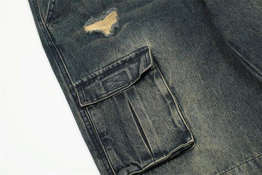 Pantalones Cargo Rotos Estilo Punk para Hombre - Image 22