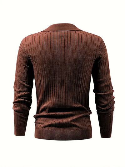 Polo Texturizado Slim Fit de Manga Larga para Hombre - Cómodo y Elegante - Image 24