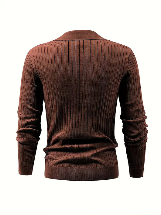Polo Texturizado Slim Fit de Manga Larga para Hombre - Cómodo y Elegante - Image 24