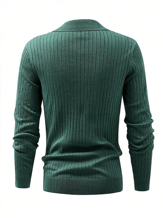 Polo Texturizado Slim Fit de Manga Larga para Hombre - Cómodo y Elegante - Image 31