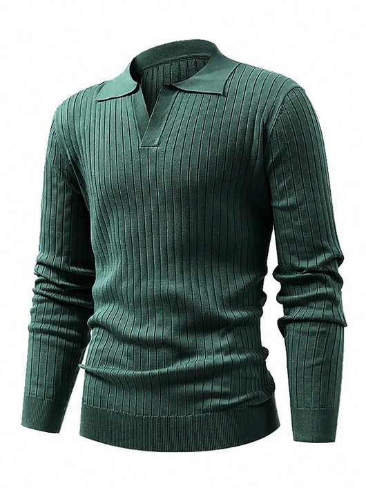 Polo Texturizado Slim Fit de Manga Larga para Hombre - Cómodo y Elegante - Image 35