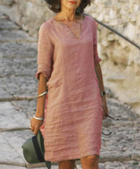 Vestido Midi Cuello V Otoño - Diseño Clásico Europa y América - Image 14