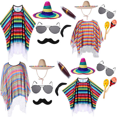 Capa Mexicana Disfraz Halloween - Poncho Fiesta Adulto e Infantil con Accesorios - Image 69