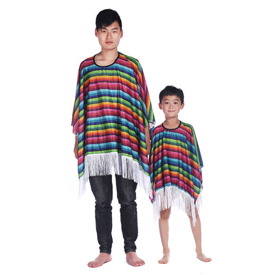 Capa Mexicana Disfraz Halloween - Poncho Fiesta Adulto e Infantil con Accesorios - Image 71