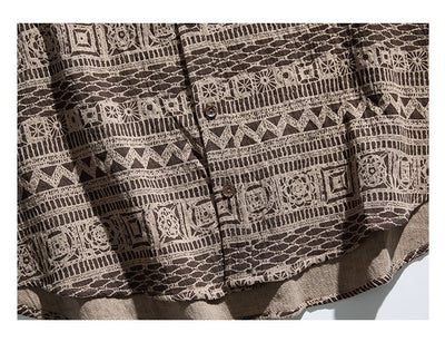 Camisa Étnica Retro de Manga Corta para Hombre - Image 7