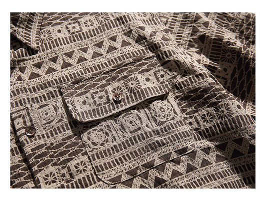 Camisa Étnica Retro de Manga Corta para Hombre - Image 12