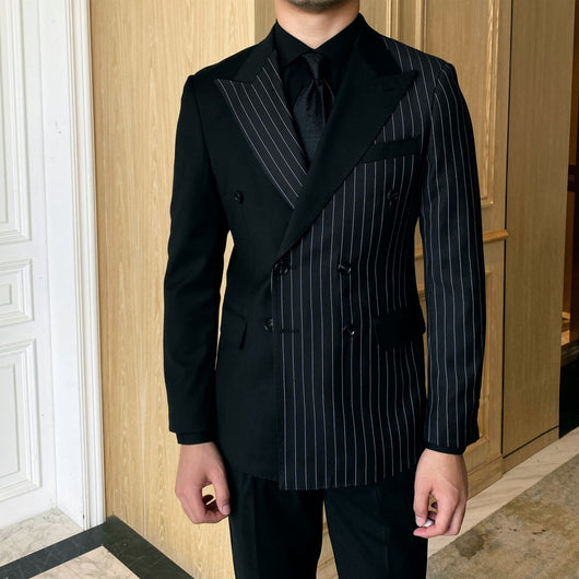 Blazer de Rayas Doble Botonadura - Traje Ejecutivo Tailored para Hombre - Image 21