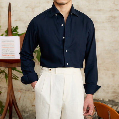 Camisa Británica de Cuello Clásico Manga Larga para Hombre - Image 22