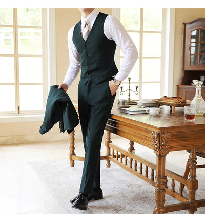 Traje de Novio Premium Tres Piezas Color Caramelo con Solapa Clásica - Image 25