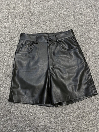 Shorts de Cuero Talle Alto para Mujer - Diseño Casual y Versátil - Image 30