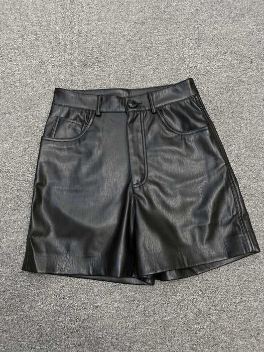 Shorts de Cuero Talle Alto para Mujer - Diseño Casual y Versátil - Image 30