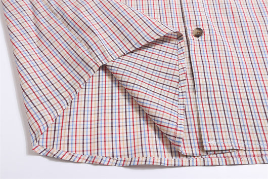 Camisa Cuadros Suelta Manga Corta para Hombre - Image 9