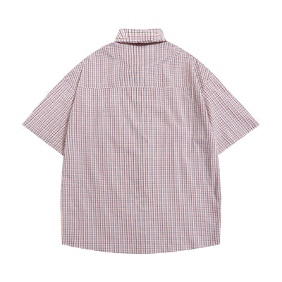 Camisa Cuadros Suelta Manga Corta para Hombre - Image 11