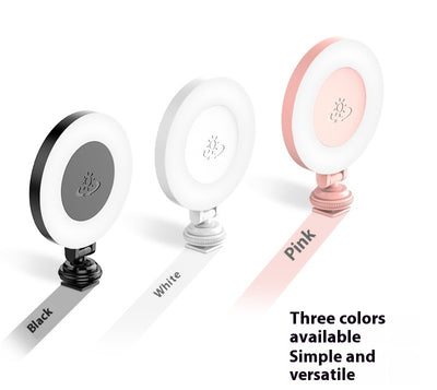 Black mobile phone fill light with two LED panels, mounted on a selfie stick adapter for portable use. - Image 31