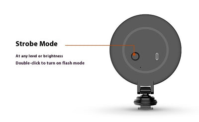 Black mobile phone fill light with two LED panels, mounted on a selfie stick adapter for portable use. - Image 35