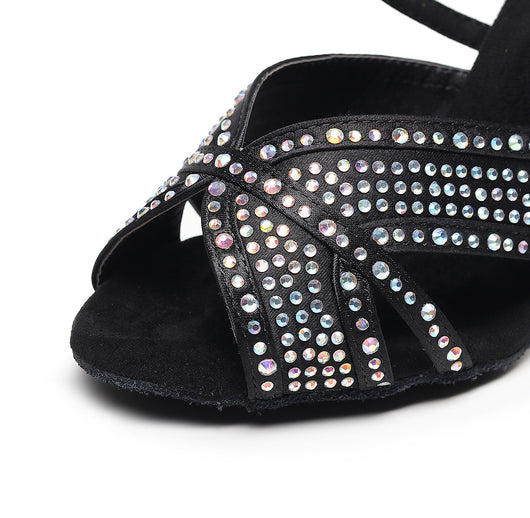Zapatos de Danza Latina para Mujer con Tacón Alto y Detalles de Cristal - Image 10