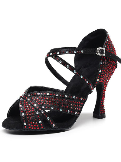 Zapatos de Danza Latina para Mujer con Tacón Alto y Detalles de Cristal - Image 15