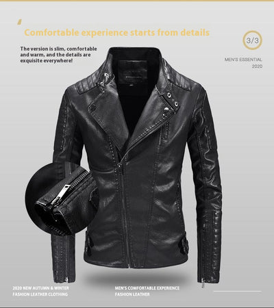 Chaqueta de Cuero PU con Forro Polar para Hombre - Estilo Moderno - Image 31