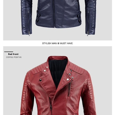Chaqueta de Cuero PU con Forro Polar para Hombre - Estilo Moderno - Image 32