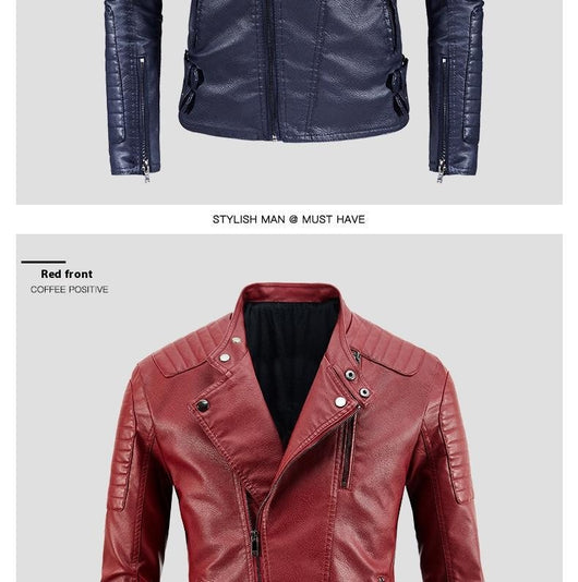 Chaqueta de Cuero PU con Forro Polar para Hombre - Estilo Moderno - Image 32
