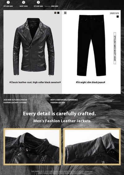 Chaqueta de Cuero PU con Forro Polar para Hombre - Estilo Moderno - Image 33