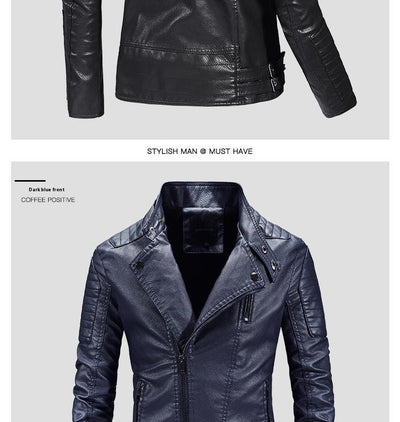 Chaqueta de Cuero PU con Forro Polar para Hombre - Estilo Moderno - Image 34