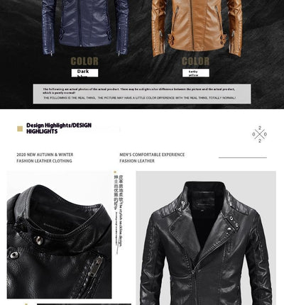 Chaqueta de Cuero PU con Forro Polar para Hombre - Estilo Moderno - Image 36