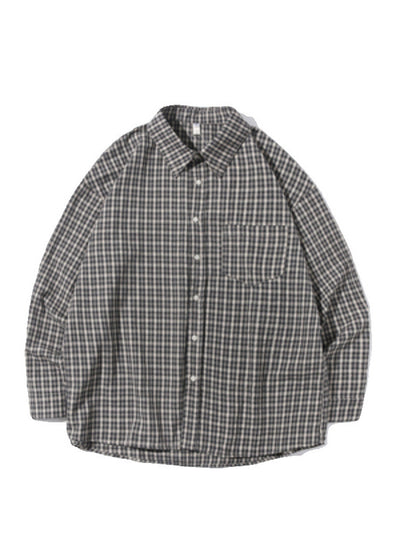 Camisa de Cuadros Retro Manga Larga para Hombre - Image 17