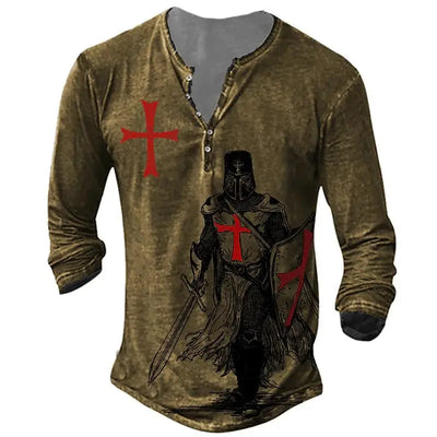 Camiseta Manga Larga para Hombre con Botones de Solapa Abierta e Impresión Digital - Image 63
