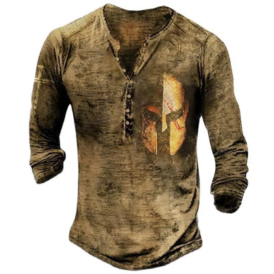 Camiseta Manga Larga para Hombre con Botones de Solapa Abierta e Impresión Digital - Image 79