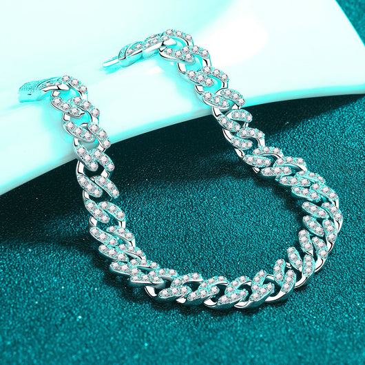 Pulsera de Eslabones Cubanos con Moissanita - Image 14