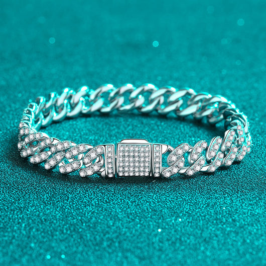 Pulsera de Eslabones Cubanos con Moissanita - Image 15