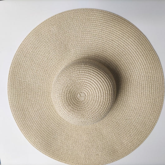 Sombrero de Paja con Ala Ancha 14CM Protección Solar para Playa - Image 9