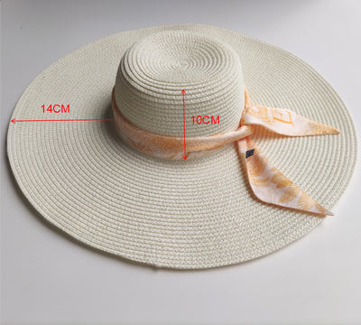 Sombrero de Paja con Ala Ancha 14CM Protección Solar para Playa - Image 10