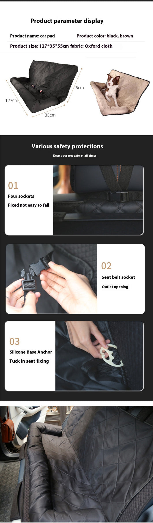 Protector de Asiento Trasero y Colchoneta para Mascotas - Image 13