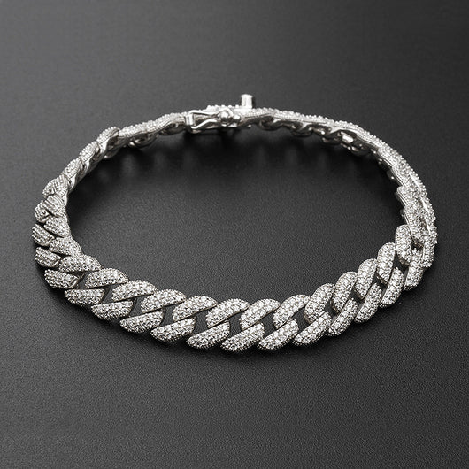 Pulsera de Plata Hip Hop con Diamantes y Circonia Cúbica Estilo Cubano - Image 13