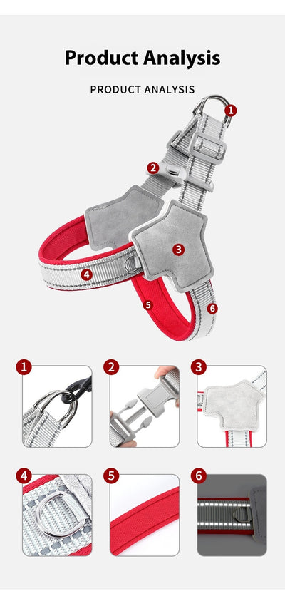 Arnés de Pecho para Perro con Cuerda de Mano - Chaleco de Control Suave - Image 27
