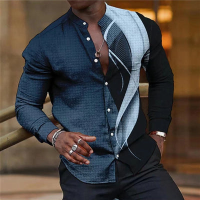 Camisa Estampada de Manga Larga para Hombre - Image 11
