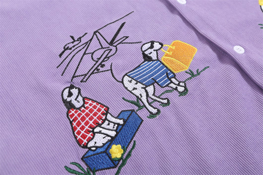 Playera Holgada con Bordado Cartoon de Manga Corta - Image 20