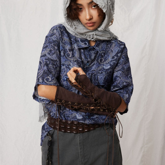 Camisa Casual de Manga Corta con Estampado Paisley para Hombre - Image 7
